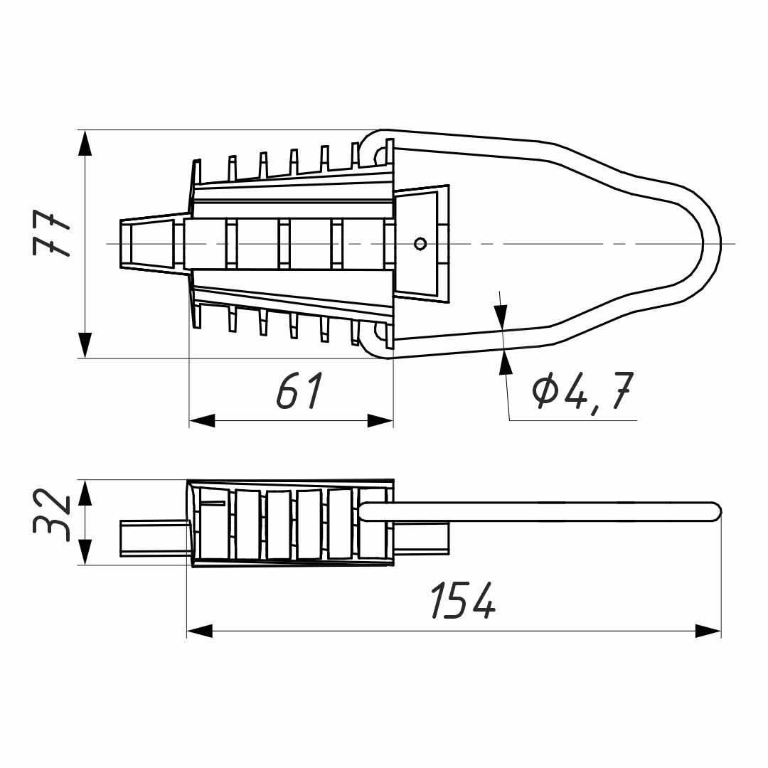 DN 1 зажим анкерный для проводов ввода (НИЛЕД)
