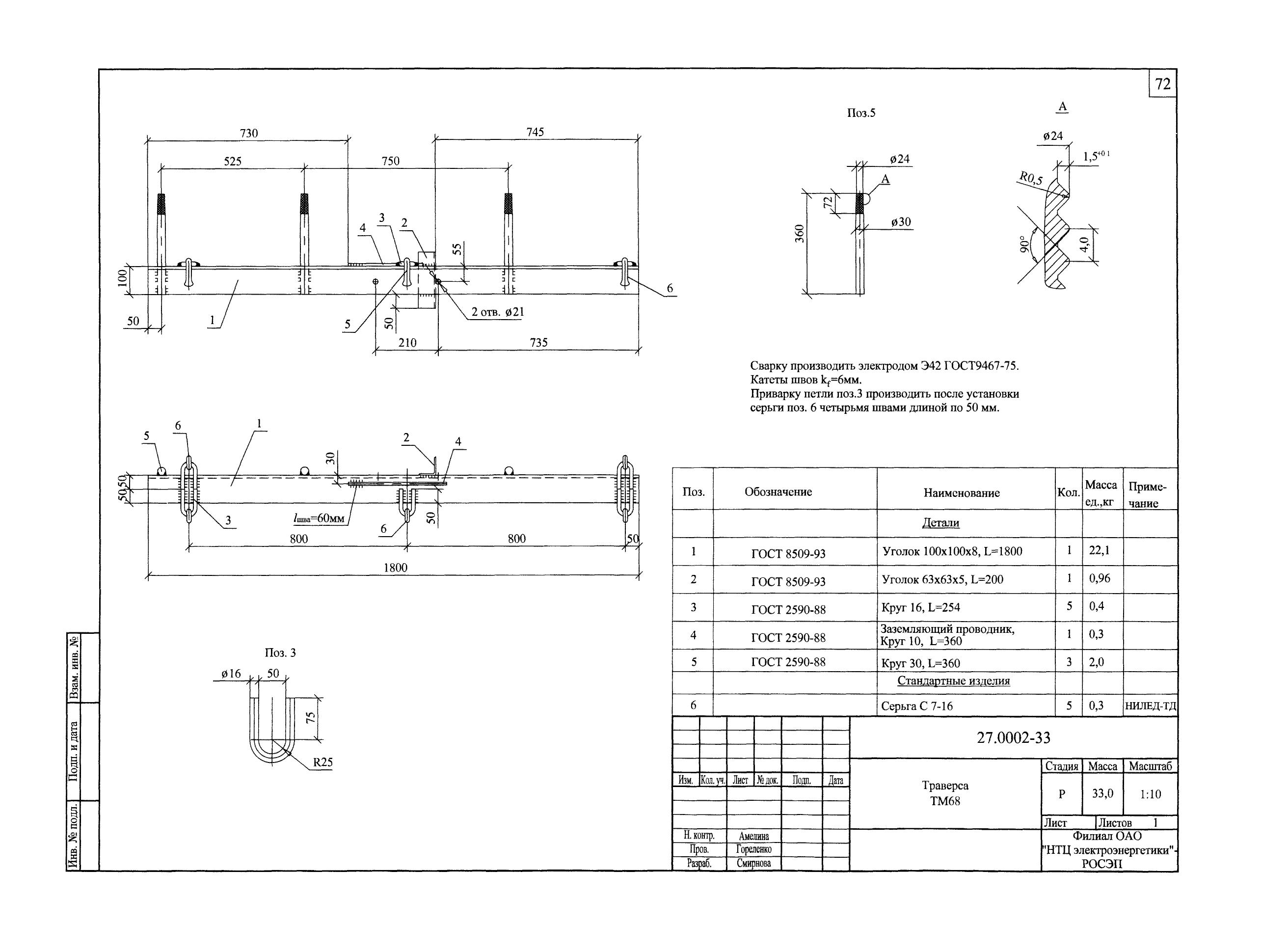 Траверса ТМ-68 (27.0002.33)