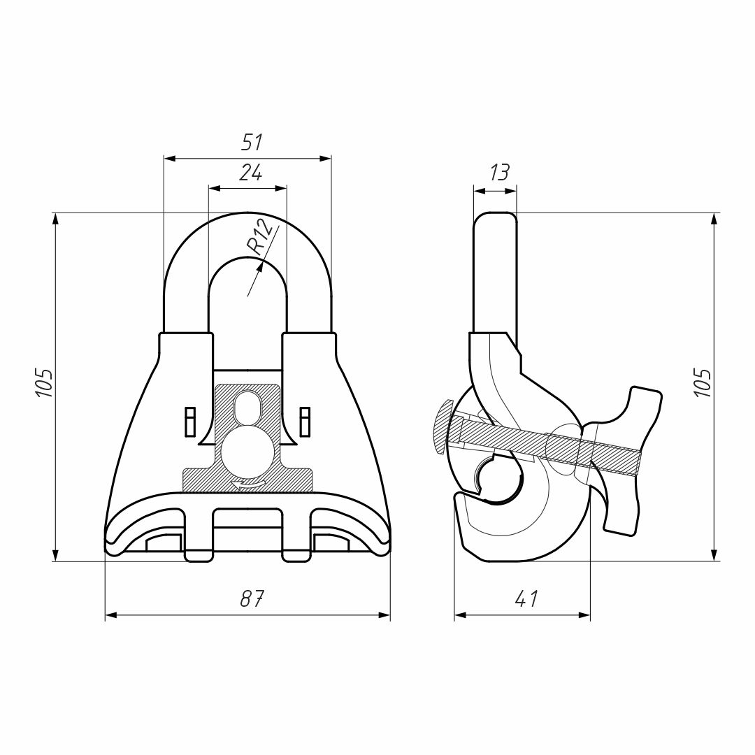 PS 25-95 зажим поддерживающий  (ВК)