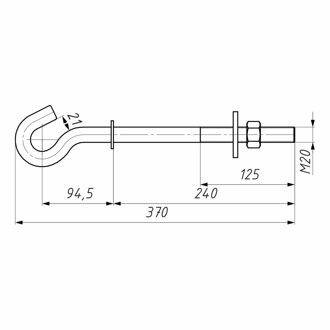 B 20/240 крюк сквозной (ВК)