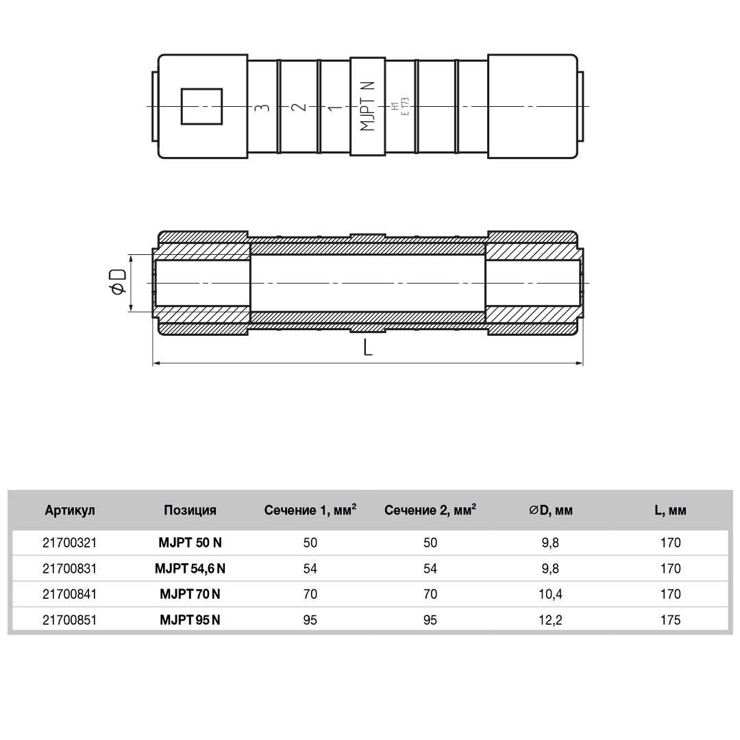 MJPT 95 N соединительный зажим (BK)