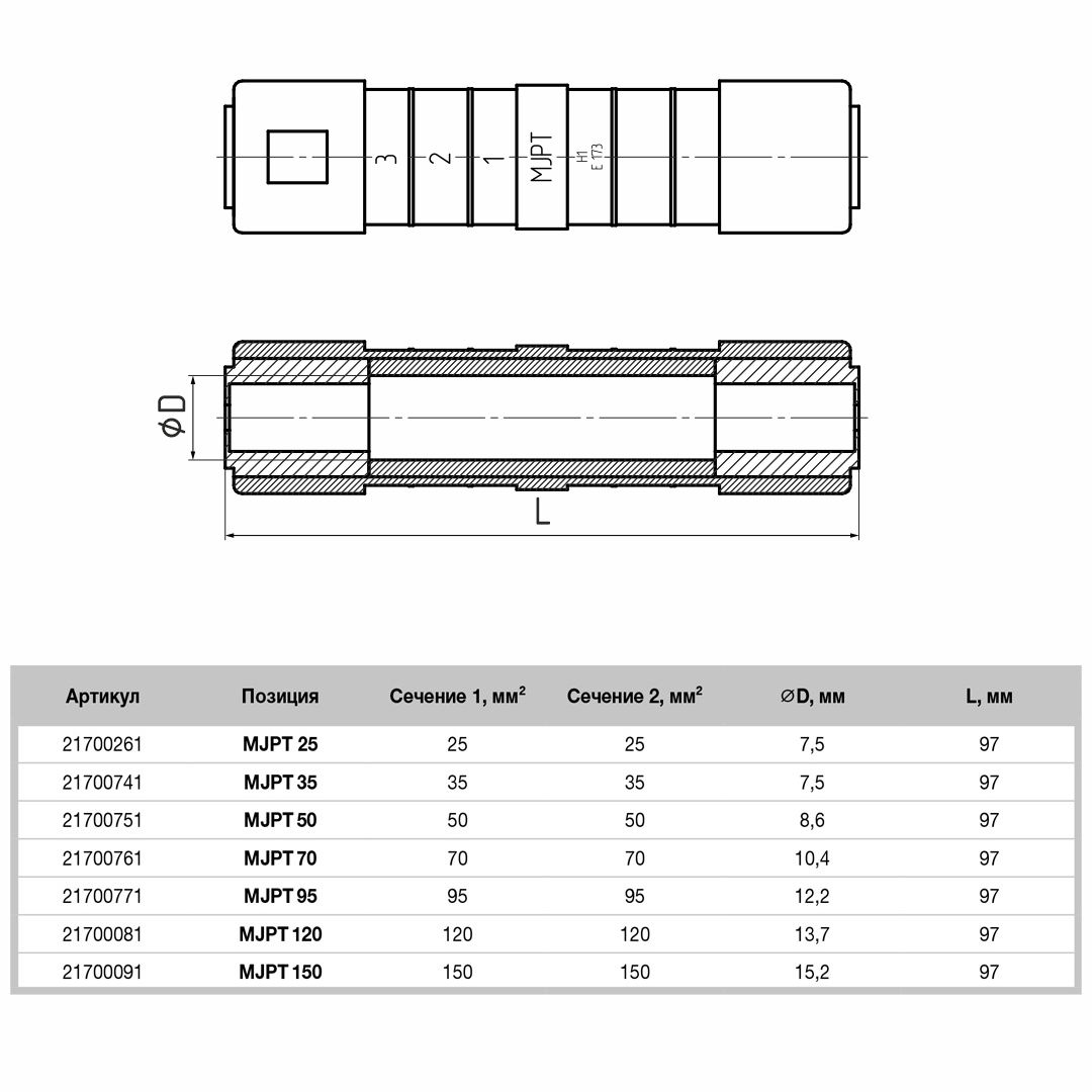 MJPT 95 соединительный зажим (BK)