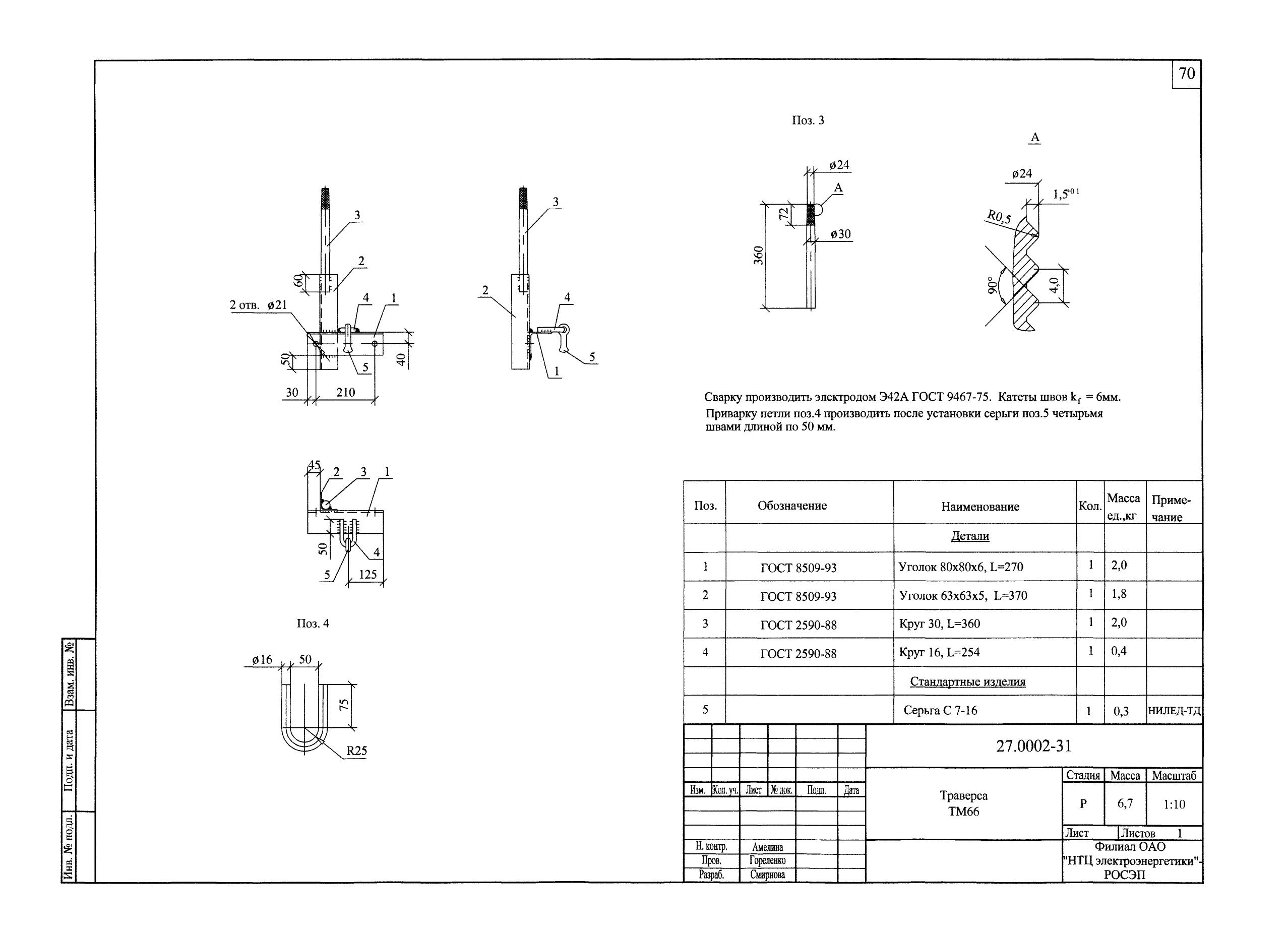 Траверса ТМ-66 (27.0002.31)