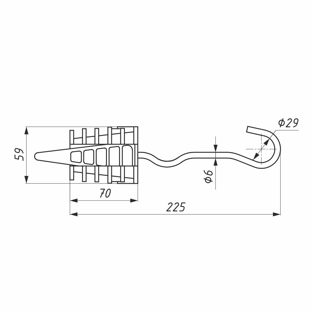 PAC 25 зажим анкерный клиновой (НИЛЕД)